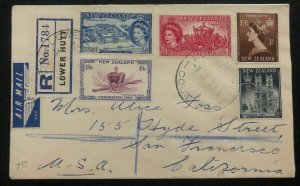 1953 Lower Hutt New Zealand QE II Coronation First Day Cover Queen Elizabeth USA