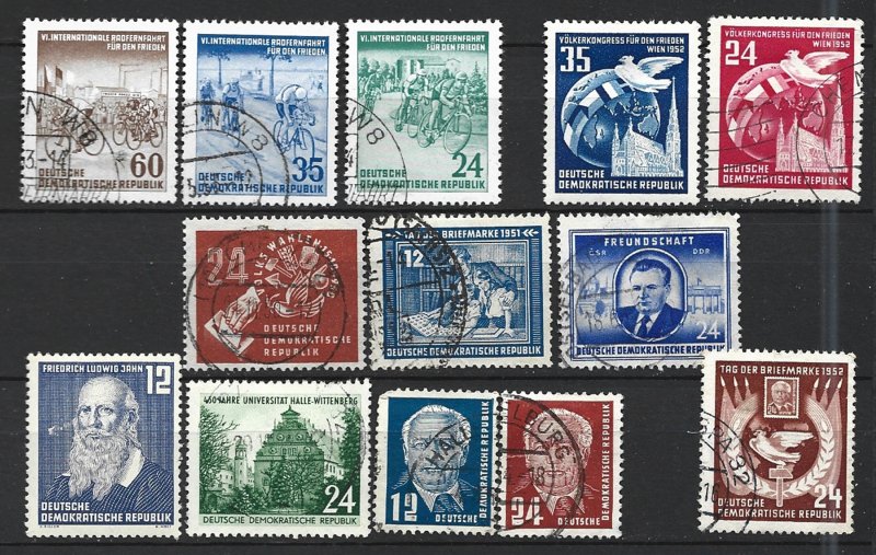 COLLECTION LOT 6310 GERMANY DDR 13 ,H/USED STAMPS 1950+ CV+$22