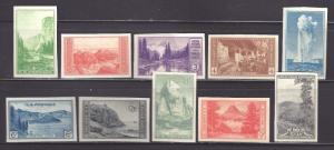 #756-765-1935 FARLEY SELECTION-NATIONAL PARKS-IMPERF.-MINT-N/H-FINE