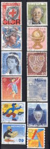 Switzerland - small collection of 14 used stamps Lot # 74