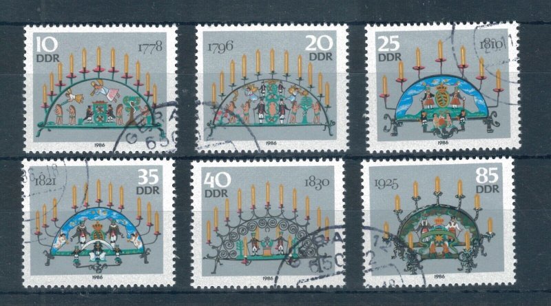 East Germany 1986 Candle Holders from the Erzgebirge stamps Used Sg E2766-E2771