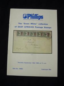 PHILLIPS AUCTION CATALOGUE 1982 EAST AFRICAN 'MINTO' COLLECTION