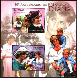 Sao Tome and Principe 2011 Princess Diana sheet of 2 MNH