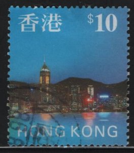 HONG KONG, 776, USED, 1997, VARIOUS NIGHTIME VIEWS FROM HARBOR