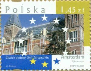 Stamps of Poland 2008 - Capitals of the European (Amsterdam, Copenhagen, Vienna)