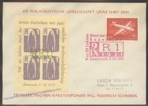 Austria 1961 Rocket Mail Cover R1 Semriach Schmiedl Raketenpost 103464