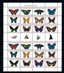 [SUV1227] Surinam 2004 Butterflies Schmetterlingen Papillons Sheet with tab MNH