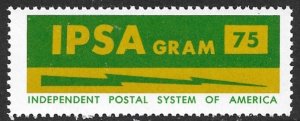 USA IPSA Independent Postal Service of America 1973 75gr Lightning Bolt MNH