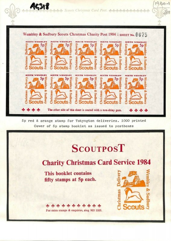 GB BOOKLET Middx Wembley BEE Scout Mail Stamps Original Album Page 1984 AG318