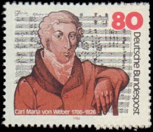 Germany #1463, Complete Set, 1986, Music, Never Hinged