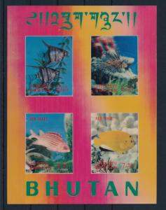 [47843] Bhutan 1969 Marine life Fish MNH Sheet