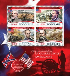 Togo Military Stamps 2015 MNH American Civil War Ulysses Grant Sherman 4v M/S