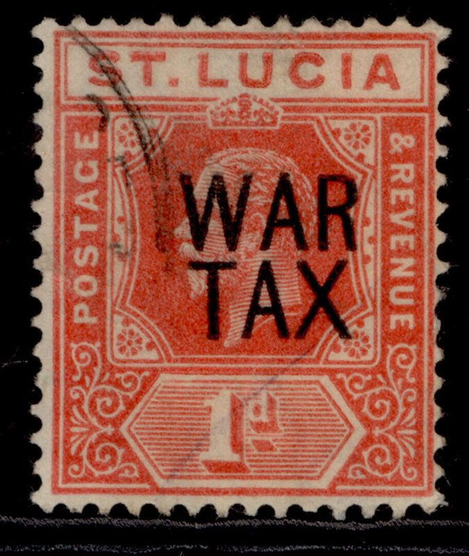 ST. LUCIA GV SG89, 1d scarlet, USED. Cat £25. 