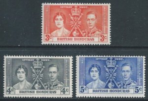 British Honduras #112-14 NH 1937 Coronation Issue