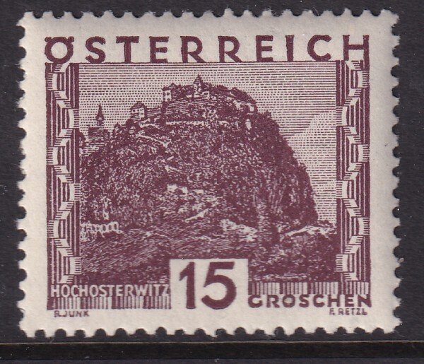Sc# 328 Austria 1929 - 1930 Hochosterwitz 15 groschen issue MNH CV $4.35