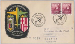 56609 -  AIRPLANES - SPAIN -  POSTAL HISTORY: SPECIAL FLIGHT COVER 1954