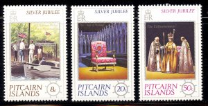 Pitcairn Islands Scott 160-62 MNHOG - 1977 Elizabeth II Silver Jubilee