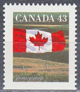 #1359ds MNH Canada Flag 14.5 perf Booklet Single BK154a 43¢