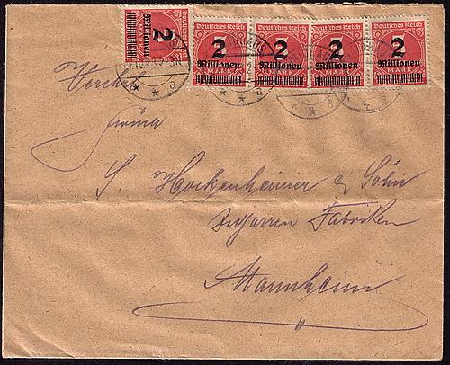  Germany # 272 (5) on cover 10 27 23 hyperinflation period