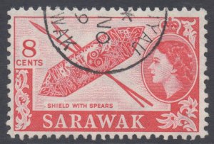 Sarawak Scott 201 - SG192, 1955 Elizabeth II 8c used