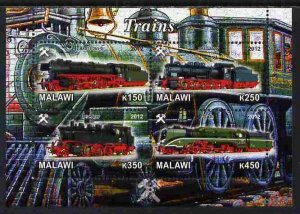 MALAWI - 2012 - Steam Locomotives #6 - Perf 4v Sheet - MNH - Private Issue