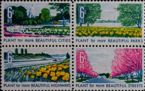 1969 6c Beautiful Cities, Parks, Highways & Streets Scott 1365-68 Mint F/VF NH