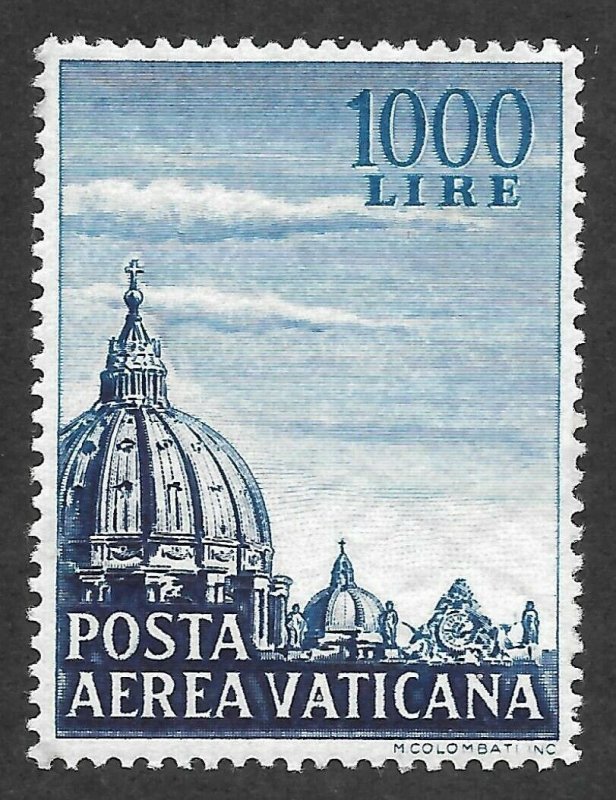 Doyle's_Stamps: XF+ Vatican City Jumbo Airmail Scott #C23* 1953 1,000 Lire Issue