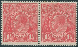 Australia 1924 1½d scarlet THRE electro flaw SG77var unused