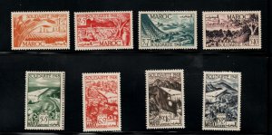 French Morocco Scott B38-41, CB31-34 MH* semi-postal set CV$17