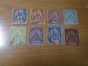 Martinique  #  33-38/40/43  used