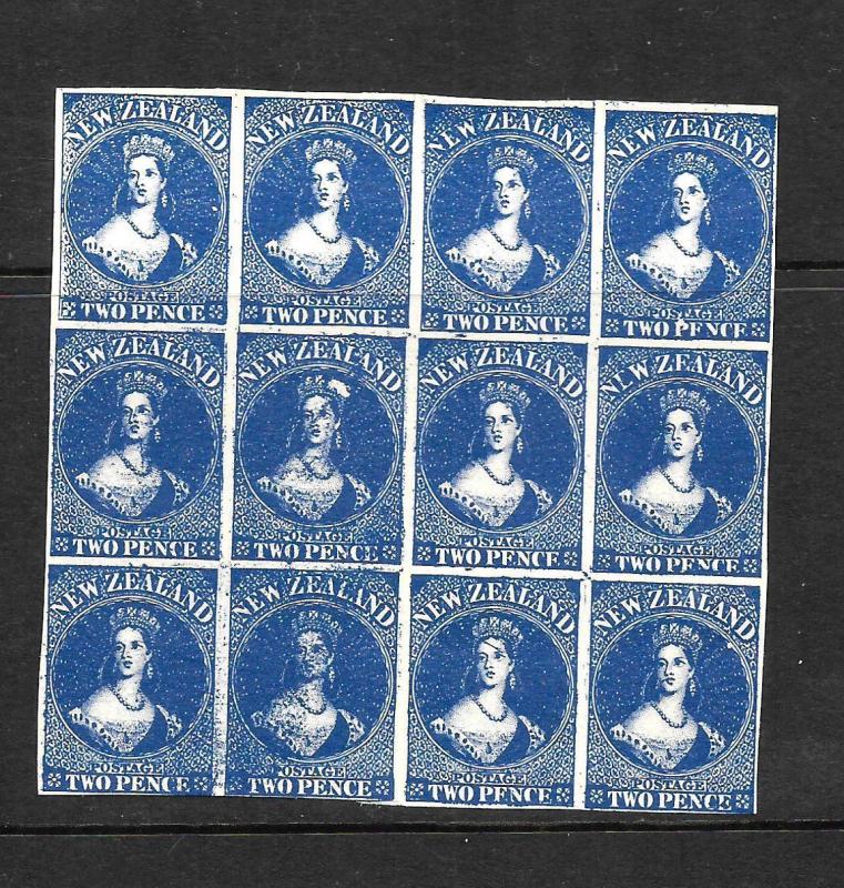 NEW ZEALAND  FFQ  2d BLUE  BLK 12  MNG  REPRINT         