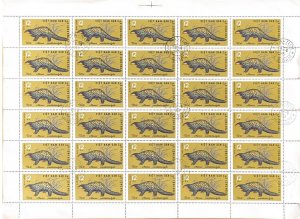 SA22m North Vietnam 1965 Animals - Chinese pangolin used full sheet