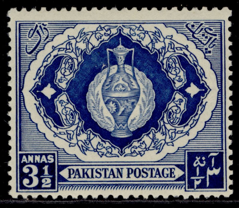 PAKISTAN GVI SG57, 3½a blue, NH MINT. TYPE I