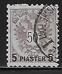 Austrian Offices in the Turkish Empire 19 5pi on 50kr Arms Used (z2)