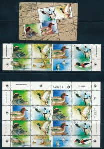 ISRAEL 1989 HOLY LAND DUCKS SHEET + S/SHEET + STAMPS MNH