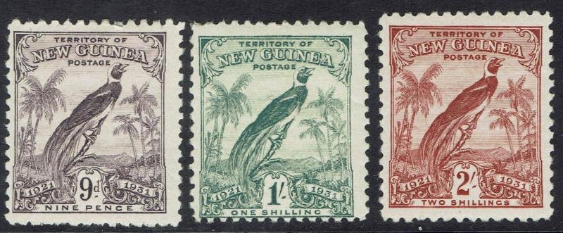 NEW GUINEA 1931 DATED BIRD 9D 1/- AND 2/- 