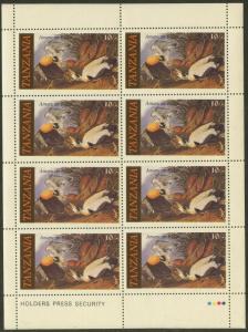 TANZANIA Sc#306-309 1986 Audubon Birds M/S of Eight Each Complete Set MNH