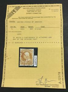 MOMEN: US STAMPS #71 USED PF CERT