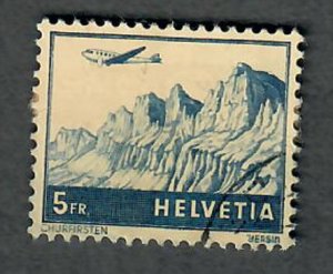 Switzerland C34 used Airmail single