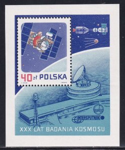 Poland 1987 Sc 2829 Sputnik 1st Artificial Satellite 30th Anniv Stamp SS MNH