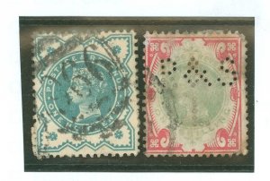 Great Britain #125-126 Used Single (Complete Set) (Perfin)