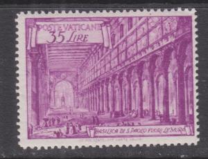 VATICAN CITY, 1949 St. Paul's Basilica, 35L. Mauve, lhm.