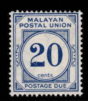 Federation of Malaya Scott J19 MH* Postage Due stamp