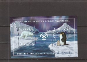 Latvia  Scott#  731  MNH  S/S  (2009 Preservation of Polar Regions & Glaciers)