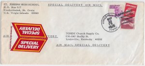 Kingshill, Virgin Islands to Louisville, KY 1976 Airmail Special Del. (52630)