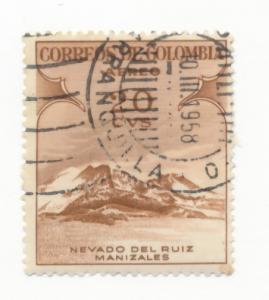 Colombia 1954 Scott C243 used - 20c, Ruiz Mountain Manizales