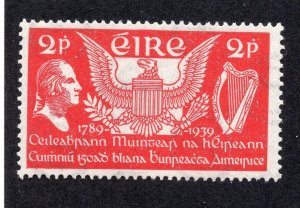 Ireland 1939 2p bright carmine Washington, Scott 103 MH, value = $1.50