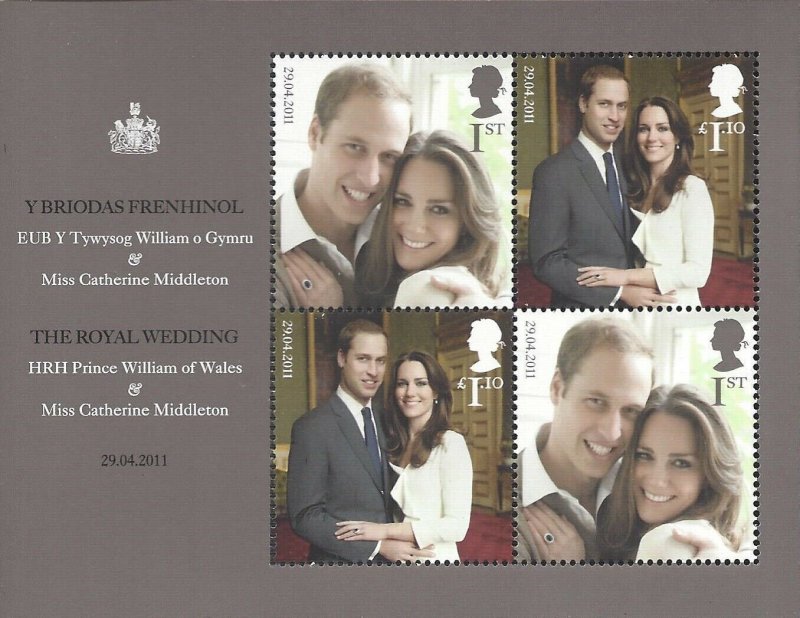 GB QEII 2011 Royal Wedding William & Kate Miniature Sheet SG MS3180 Superb U/M 