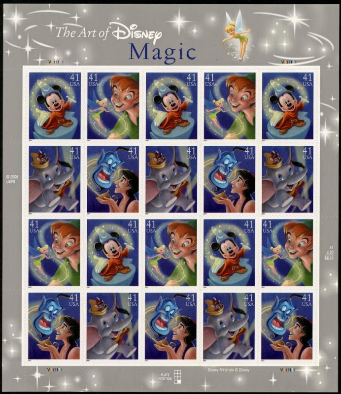 SC#4192-95 41¢ Disney: Magic Sheet of Twenty (2007) SA