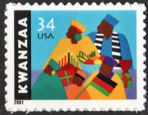 SC#3548 34¢ Kwanzaa Single (2001) SA